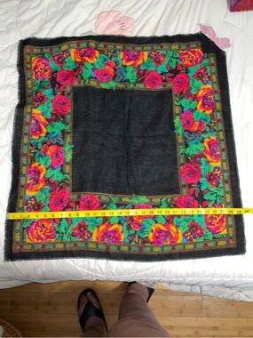 Berkshire Multicolor Floral Border Challis Scarf